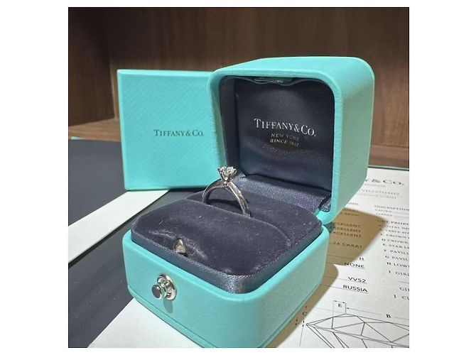 Anillo de compromiso Tiffany & Co. Diamante 0,26 quilates Plata - vista 6