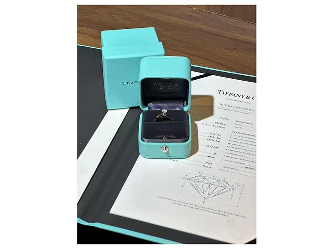 Anillo de compromiso Tiffany & Co. Diamante 0,26 quilates Plata - vista 7