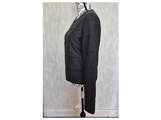 Autre Marque Majestic Filatures Gesteppte Viscose Jacke Grau - Ansicht 2