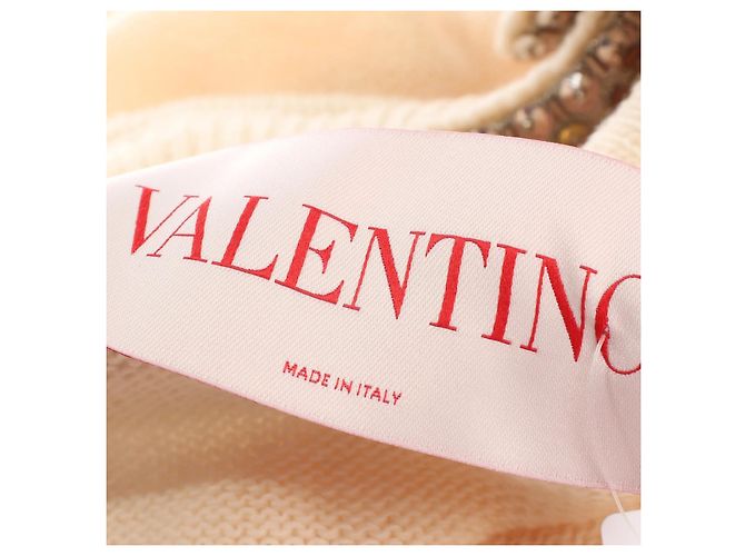 Suéter de malha Valentino com pérolas Cru - vista 3
