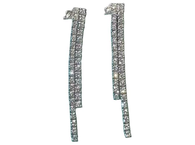 Damiani Orecchini Flowing Diamanti e Platino Argento - vista 2
