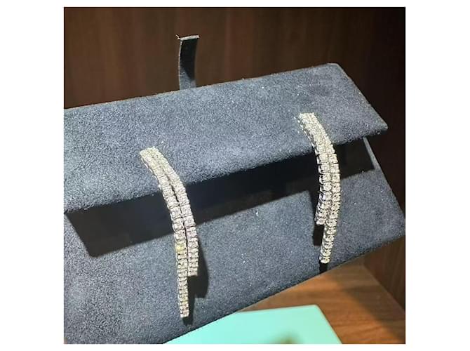Damiani Orecchini Flowing Diamanti e Platino Argento - vista 4