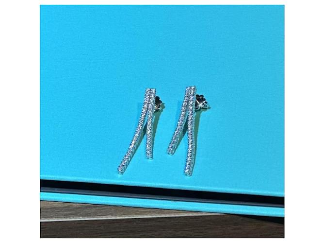 Damiani Orecchini Flowing Diamanti e Platino Argento - vista 7