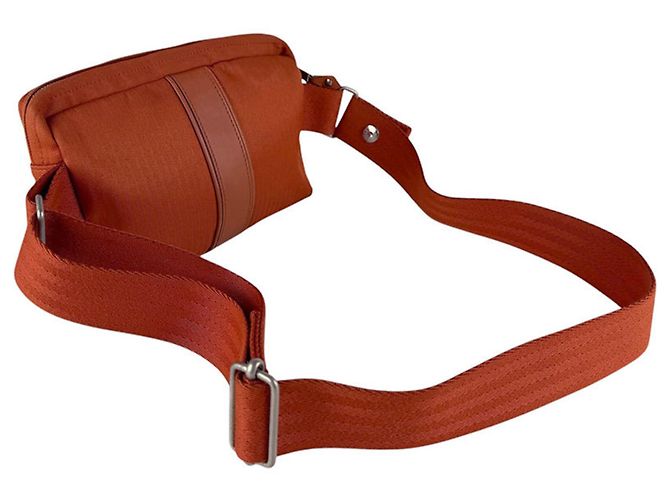 Acapulco Hermès Marsupio Hermes Orange Toile Chevron Arancione - vista 10