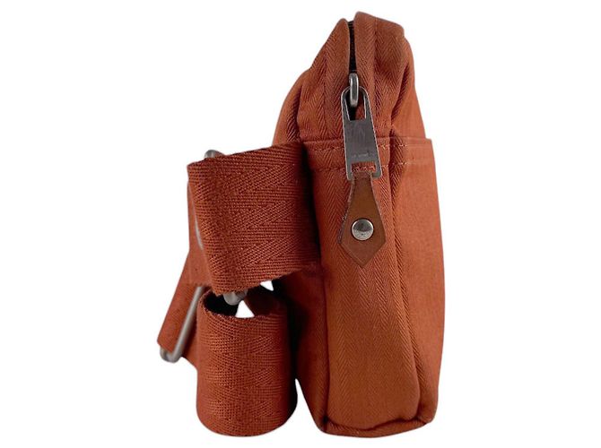 Acapulco Hermès Marsupio Hermes Orange Toile Chevron Arancione - vista 2