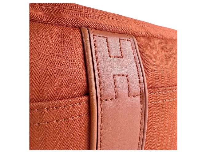 Acapulco Hermès Marsupio Hermes Orange Toile Chevron Arancione - vista 9