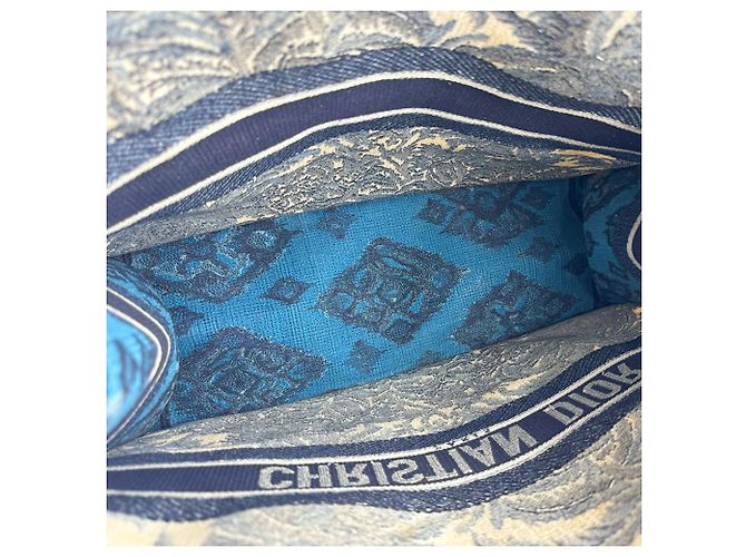 Borsa a mano Christian Dior in tela blu navy - vista 11