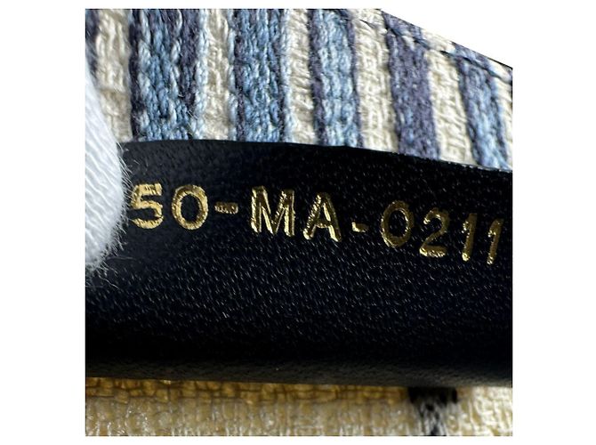 Borsa a mano Christian Dior in tela blu navy - vista 13