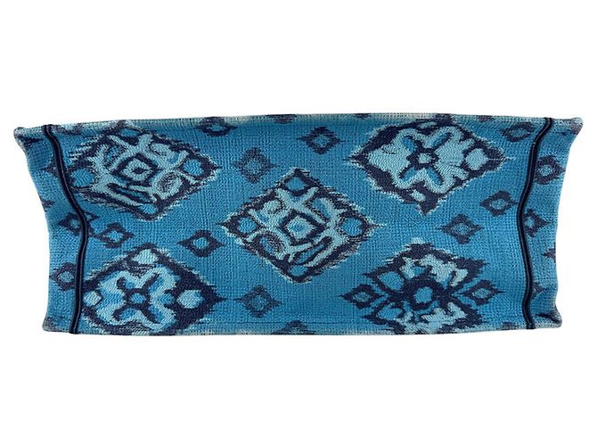 Borsa a mano Christian Dior in tela blu navy - vista 4