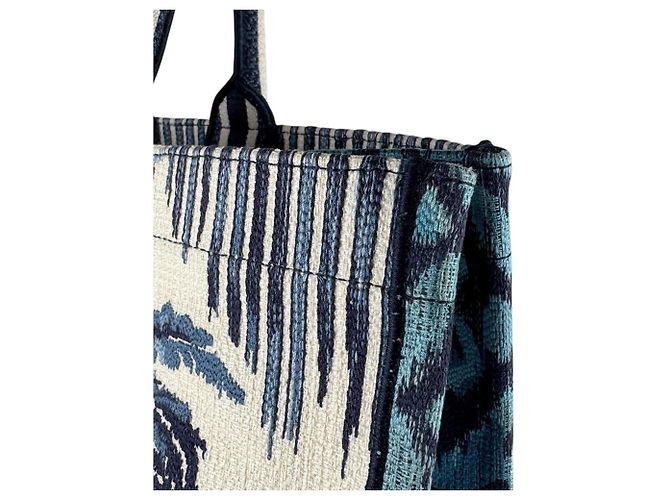 Borsa a mano Christian Dior in tela blu navy - vista 5
