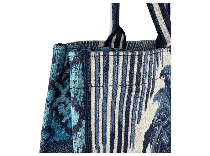 Borsa a mano Christian Dior in tela blu navy - vista 6
