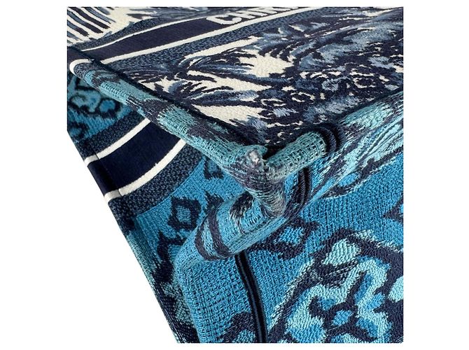 Borsa a mano Christian Dior in tela blu navy - vista 8