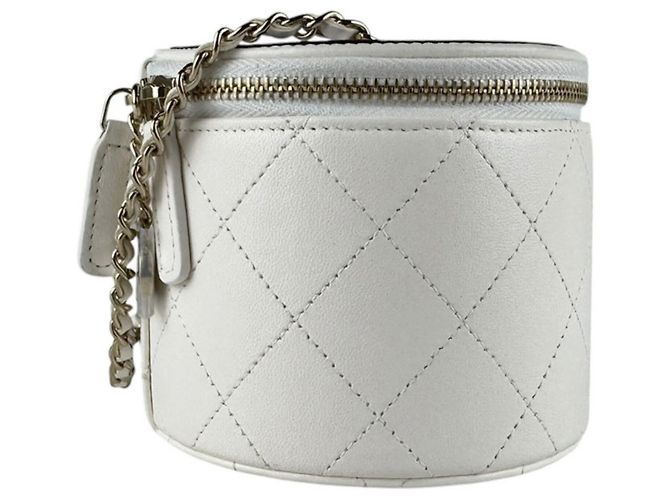 Borsa a tracolla in pelle Chanel Nero Bianco - vista 2
