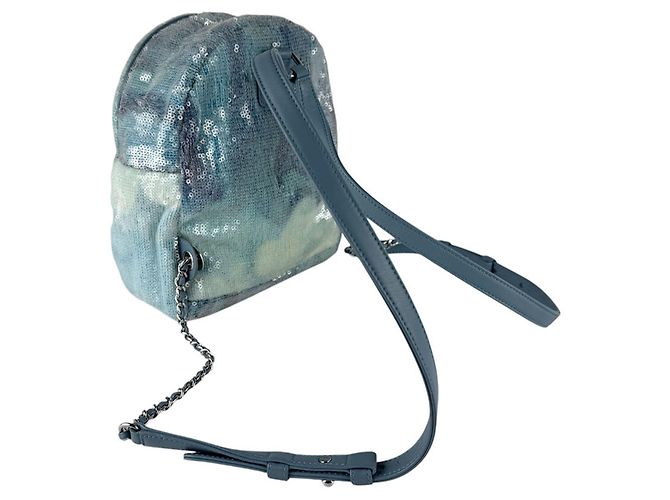 Chanel Blue Sequined Backpack - view 10