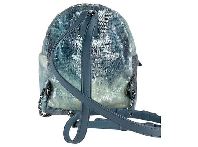 Chanel Blue Sequined Backpack - view 3