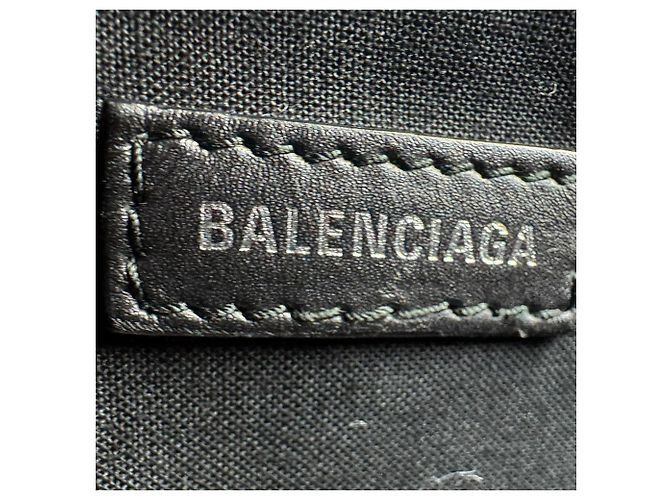 Borsa Cabas S Balenciaga Blu Navy Nero Crudo - vista 12