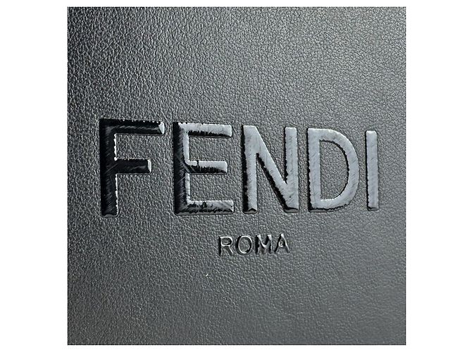 Borsa a tracolla in pelle nera Fendi Nero - vista 11