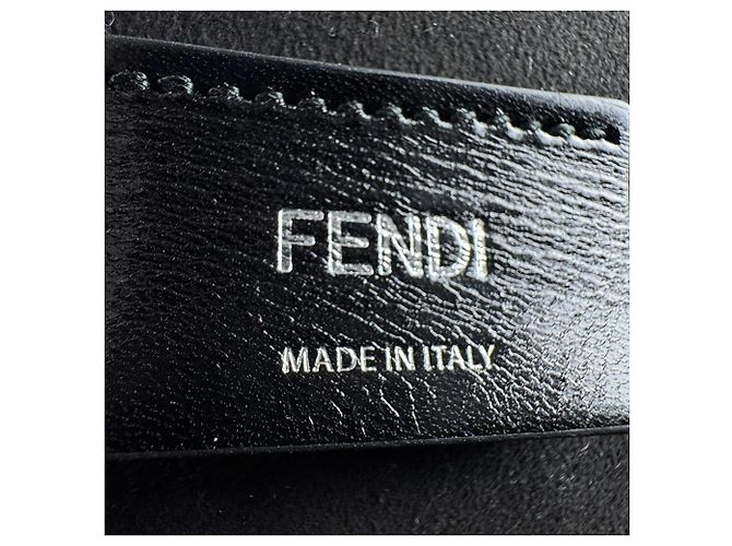 Borsa a tracolla in pelle nera Fendi Nero - vista 12