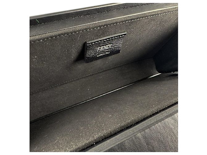 Borsa a tracolla in pelle nera Fendi Nero - vista 5