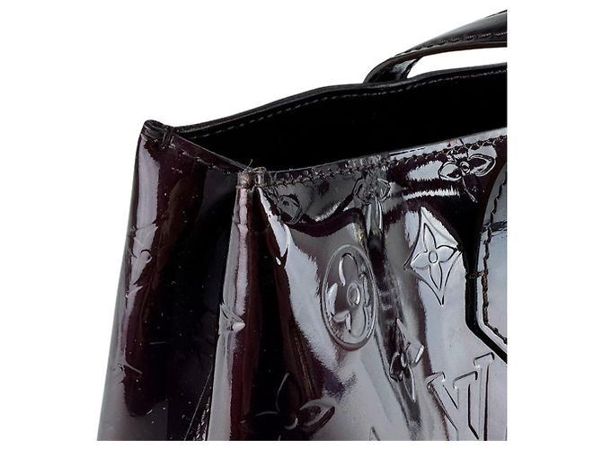 Borsa Louis Vuitton Monogram Vernis Wilshire PM Bordò - vista 6