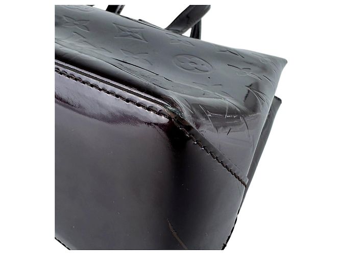 Borsa Louis Vuitton Monogram Vernis Wilshire PM Bordò - vista 7
