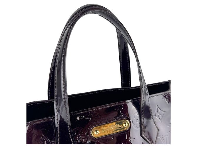 Borsa Louis Vuitton Monogram Vernis Wilshire PM Bordò - vista 9