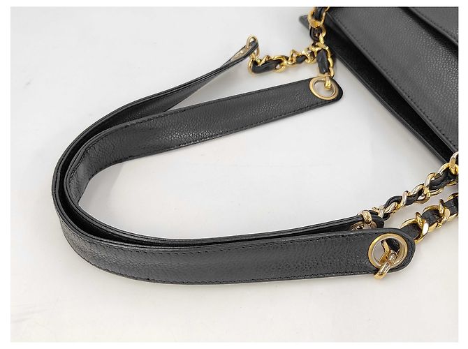 Borsa a tracolla Chanel Triple CC in pelle caviar Nero - vista 5