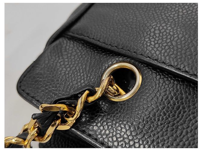 Borsa a tracolla Chanel Triple CC in pelle caviar Nero - vista 7