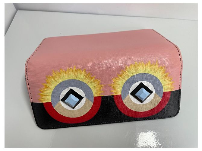 Fendi Cartera Continental Monster Eyes Piel Rosa - vista 3