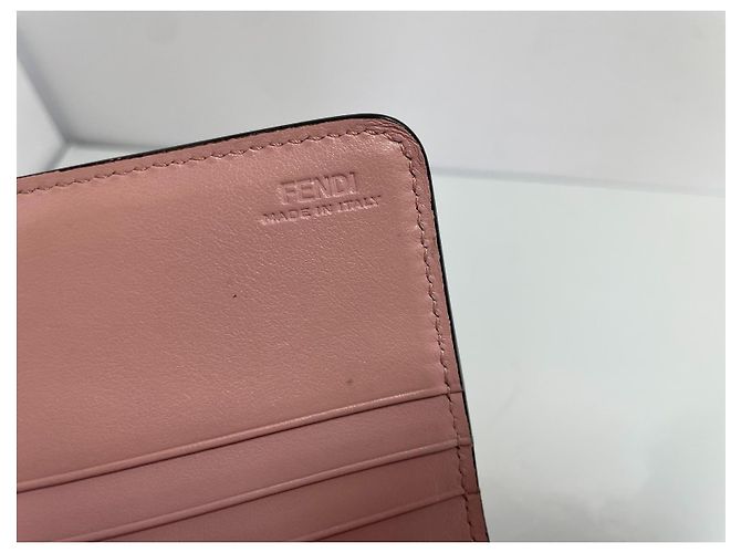 Fendi Cartera Continental Monster Eyes Piel Rosa - vista 7