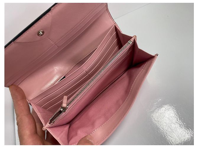 Fendi Cartera Continental Monster Eyes Piel Rosa - vista 8