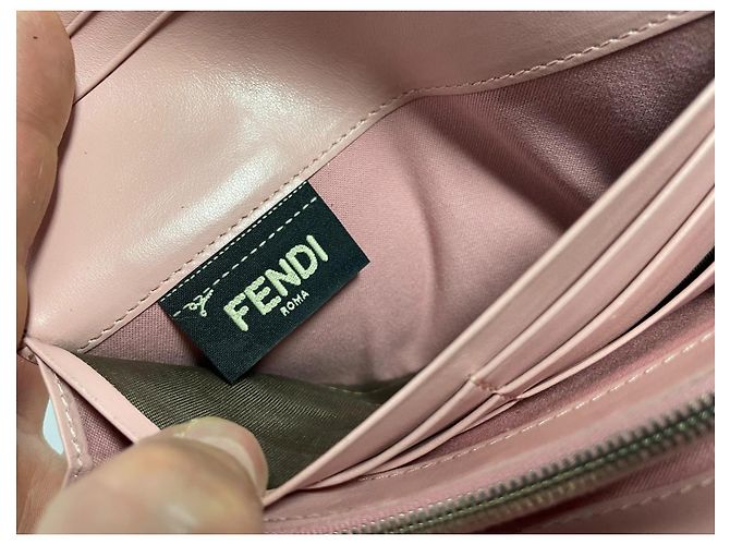 Fendi Cartera Continental Monster Eyes Piel Rosa - vista 9
