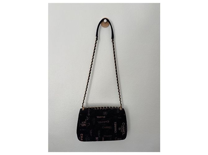 Borsa Chanel Flap in Denim Nero - vista 3