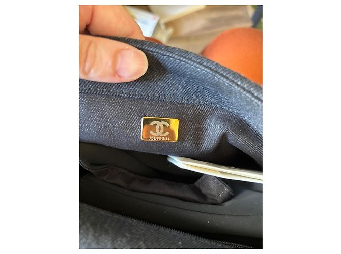 Borsa Chanel Flap in Denim Nero - vista 4