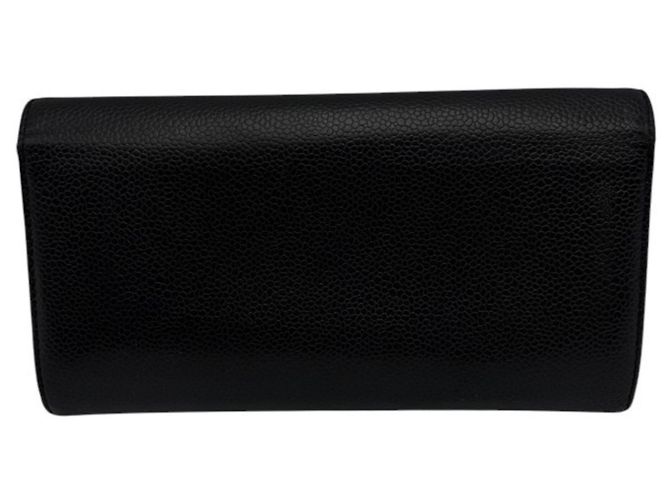 Carteira longa de couro caviar Chanel Preto - vista 2