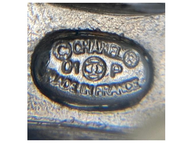Chanel Coco Mark Monotone Square Clip-Ohrringe Schwarz Silber Weiß - Ansicht 9