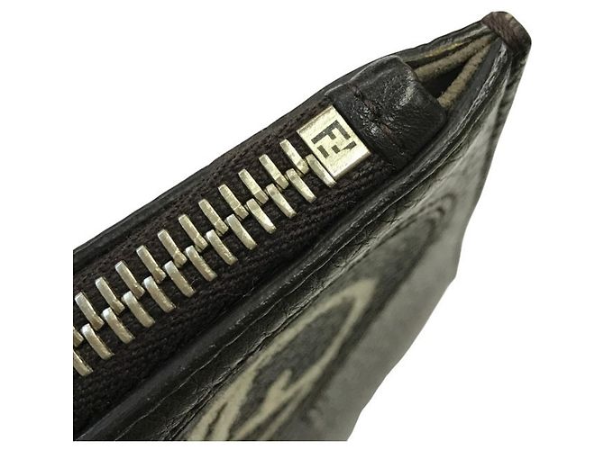 Clutch Fendi in pelle nera Nero - vista 7