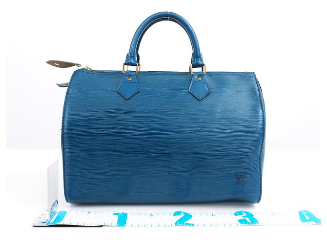 Borsa Louis Vuitton Speedy in pelle Epi 35 Nero - vista 2