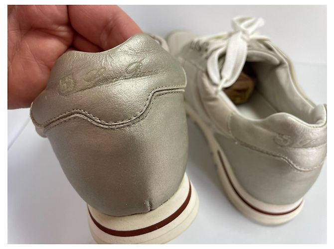 Sneakers Loro Piana Open Walk in pelle e tela Beige D'oro - vista 7