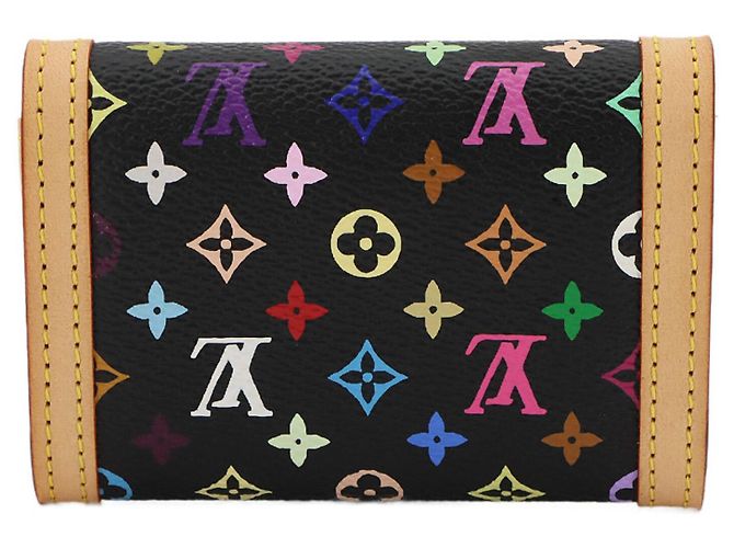 Louis Vuitton Monogram Multicolor Münzbeutel Schwarz - Ansicht 3