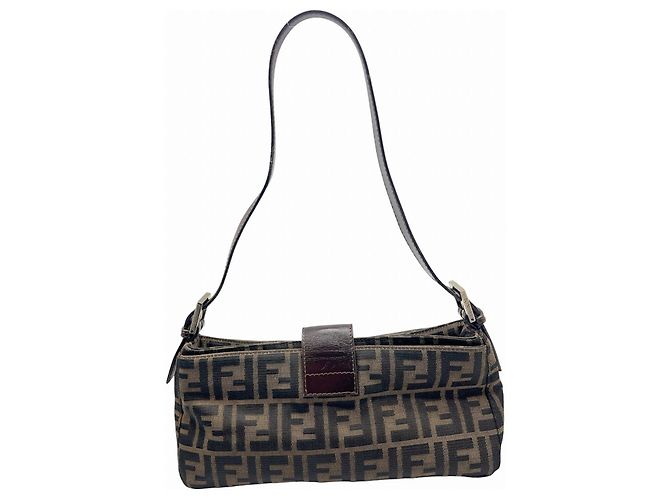 Borsa a tracolla a secchiello Fendi Zucca Mamma Marrone - vista 2