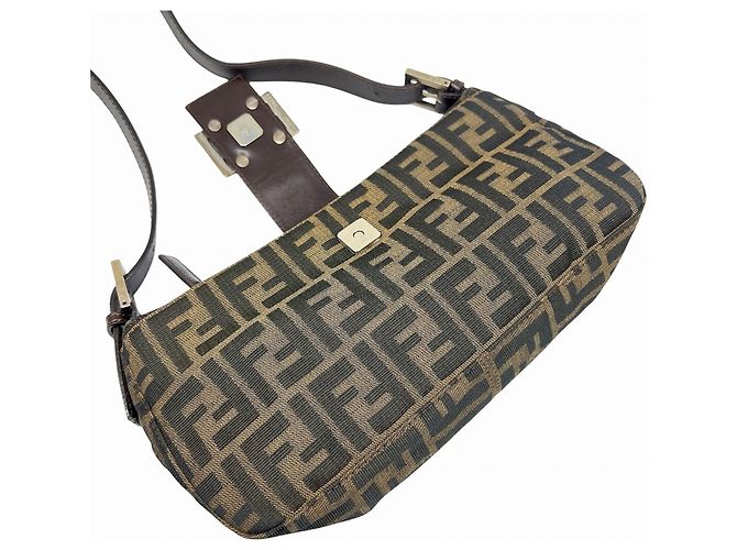 Borsa a tracolla a secchiello Fendi Zucca Mamma Marrone - vista 3