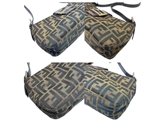 Borsa a tracolla a secchiello Fendi Zucca Mamma Marrone - vista 5