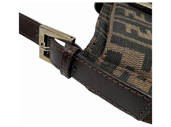 Borsa a tracolla a secchiello Fendi Zucca Mamma Marrone - vista 6