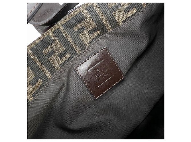 Borsa a tracolla a secchiello Fendi Zucca Mamma Marrone - vista 7