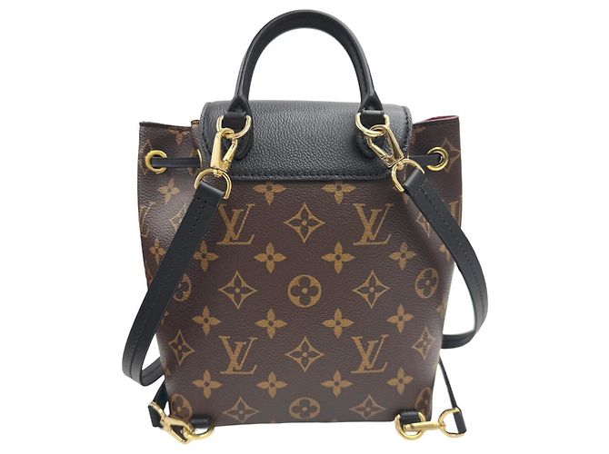 Zaino Louis Vuitton Montsouris NMBB M45516 Monogram Leather Marrone Nero - vista 2