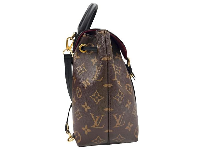 Zaino Louis Vuitton Montsouris NMBB M45516 Monogram Leather Marrone Nero - vista 3
