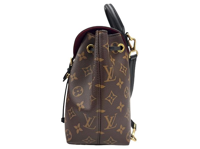 Zaino Louis Vuitton Montsouris NMBB M45516 Monogram Leather Marrone Nero - vista 4