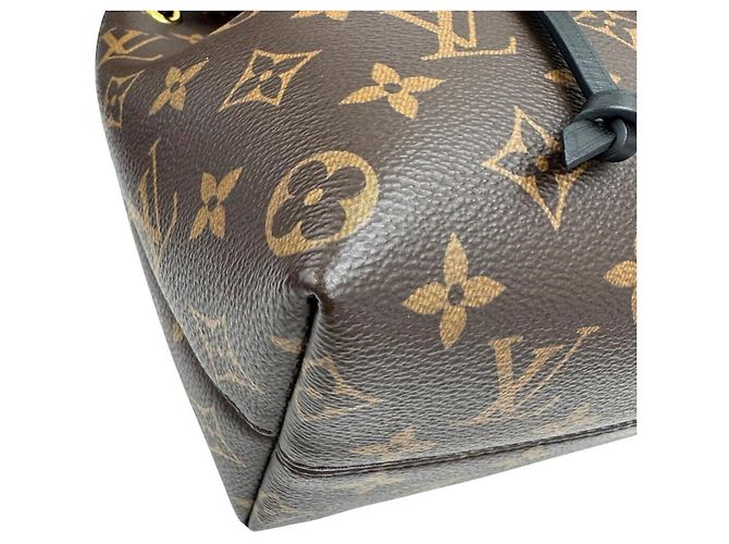 Zaino Louis Vuitton Montsouris NMBB M45516 Monogram Leather Marrone Nero - vista 6