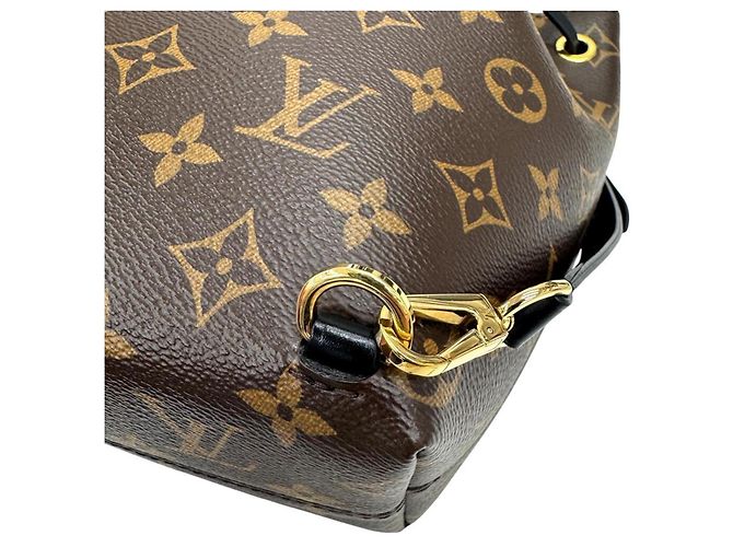 Zaino Louis Vuitton Montsouris NMBB M45516 Monogram Leather Marrone Nero - vista 8